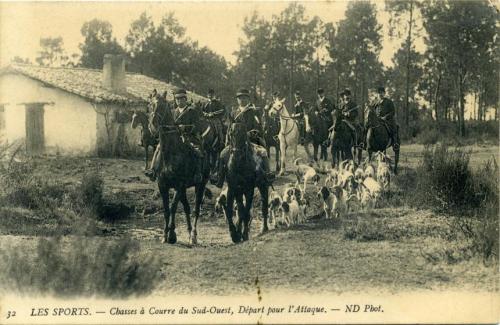 Iconographie - Les sports - Chasse à courre de Sud-Ouest, Départ pour l'attaque