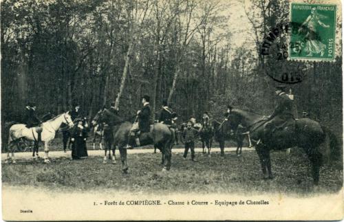 Iconographie - Forêt de COMPIÈGNE-Chasse à courre-Equipage de Chezelles