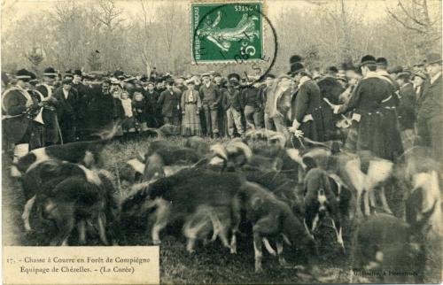 Iconographie - Chasse à courre en Forêt de Compiègne -Équipage de Chézelles