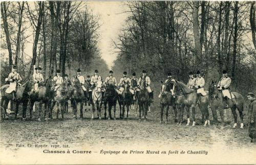 Iconographie - Chasses à Courre -Équipage du Prince Murat en forêt de Chantilly