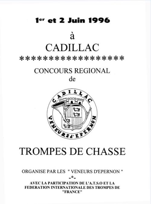 Iconographie - Concours de l'ATSO à Cadillac les 1 et 2 juin 1996