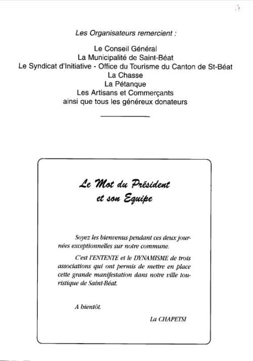 Iconographie - Fête de la Trompe du chien et de la chasse à Saint-Béat 18 et 19 juillet 2001