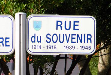 Iconographie - Panneau de rue du Souvenir