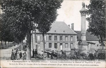 Iconographie - Colonne commémoratrice et maison où Napoléon 1er passa