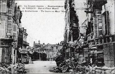 Iconographie - Bombardement de Verdun - Rue et place Mazel