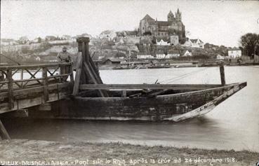 Iconographie - Vieux-Brisach, Pont sur le Rhin après la crise du 24 décembre 1918