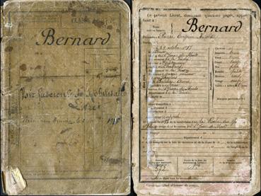 Iconographie - Livret militaire de Pierre Bernard