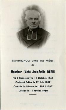 Iconographie - Monsieur l'abbé Jean-Emile Babin