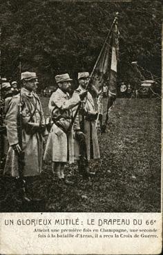 Iconographie - Un glorieux mutilé - Le drapeau du 66e