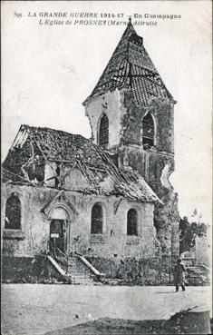 Iconographie - L'église de Prosnes détruites