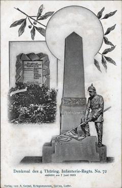 Iconographie - Denkmal des 4 thüring infanterie-regts. N° 72