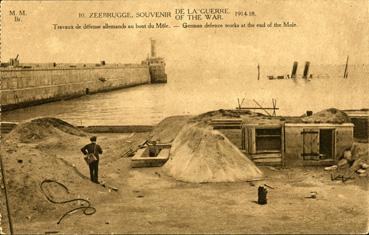 Iconographie - Zeebrugge - Travaux de défences allemandes au bout du môle