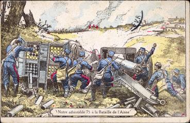 Iconographie - Notre admirable 75 à la bataille de l'Aisne