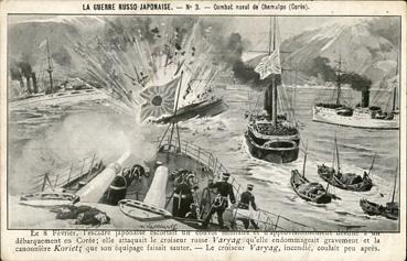Iconographie - La guerre russo-japonaise - Combat naval de Chemulpo