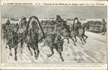 Iconographie - La guerre russo-japonaise - Traversée du lac Baïkal