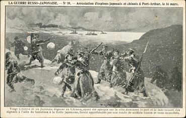 Iconographie - La guerre russo-japonaise - Arrestation d'espions japonais et chinois