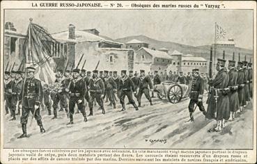 Iconographie - La guerre russo-japonaise - Obsèques des marins russes du Varyag