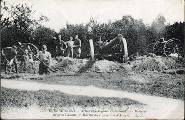 Iconographie - Artilleurs anglais établissant une batterie