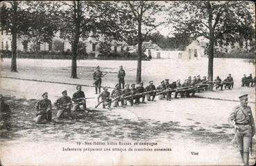 Iconographie - Nos fidèles alliés russes en campagne - Infanterie préparant une attaque