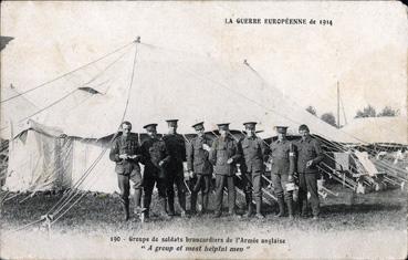 Iconographie - Groupe de soldats brancardiers de l'Armée anglaise