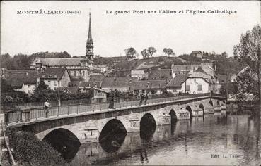 Iconographie - Le grand pont sur l'Allan et l'église catholique