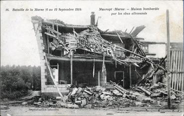 Iconographie - Maison bombardée par les obus allemands