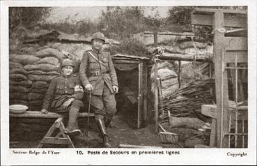 Iconographie - Secteur belge de l'Yser - Poste de secours en première ligne