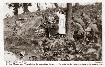 Iconographie - Secteur belge de l'Yser - La messe en première ligne