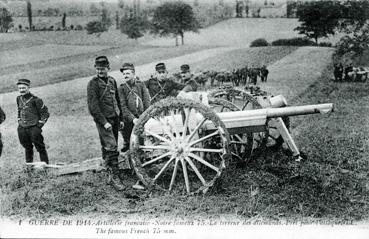 Iconographie - Artillerie française - Notre fameux 75, la terreur des Allemands - Prêt pour l'attaque