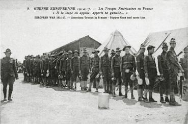 Iconographie - Le troupes américaines en France - A la soupe on appelle, apporte ta gamelle
