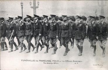 Iconographie - Funérailles du Maréchal Foch - Les officiers américains