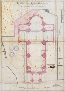 Iconographie - Reconstruction de l'église - Plan d'ensemble et de détail