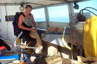 Iconographie - Ensachage des moules sur le bateau atelier