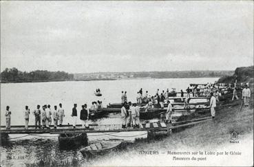 Iconographie - Manoeuvres sur la Loire par le Génie - Amorces du pont