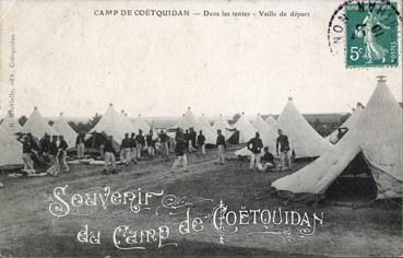 Iconographie - Camp de Coëtquidan - Dans les tentes - Veille de départ