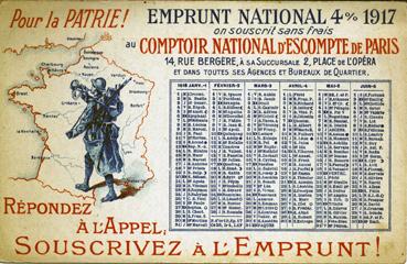 Iconographie - Pour la Patrie Emprunt National 1917 on souscrit sans frais