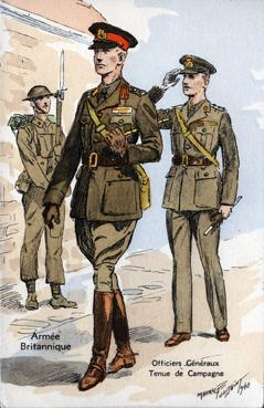 Iconographie - Armée Britannique - Officiers Généraux  - Tenue de campagne