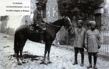 Iconographie - Guerre Européenne 1914 - Cavaliers anglais et hindous