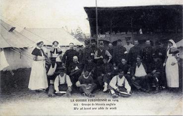 Iconographie - Guerre Européenne 1914 - Groupe de blessés anglais