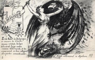 Iconographie - La Belgique 1914 - L'aigle allemand se déplume