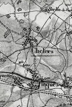 Iconographie - Carte d'Etat-Major Chelers - Tinques