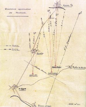 Iconographie - Carte de tir d'artillerie à Souain 1915