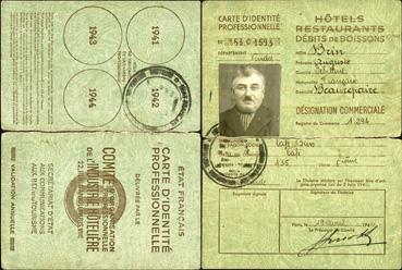 Iconographie - Carte d'identité professionnelle d'Auguste Brin