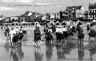 Iconographie - Promenade à ânes sur la Plage