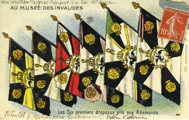 Iconographie - Musée des Invalides - Les six premiers drapeaux pris aux Allemands