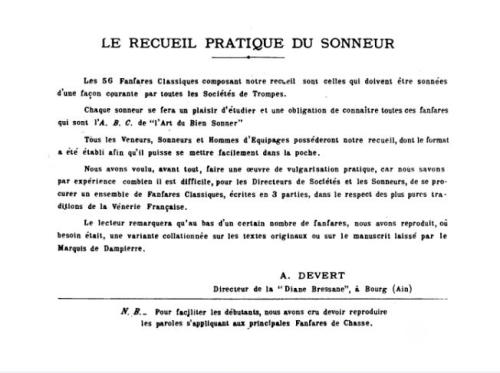 Partition - Recueil Pratique du Sonneur (Le) - Présentation de A. Devert 