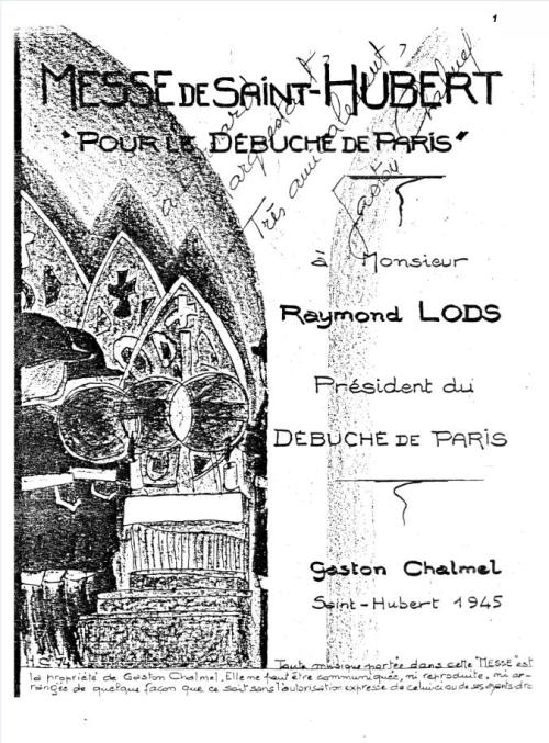 Partition - Gaston Chalmel - Le Débuché de Paris - Messe pour le Débuché de Paris 