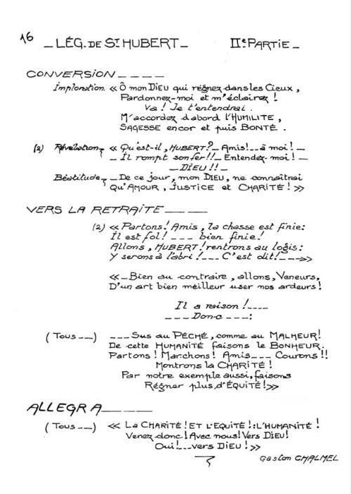 Partition - Légende de Saint-Hubert - 2ème partie - Texte (3/3) Présentation de 'Le dernier Hallali' - Conversion - Vers la retraite - Allégra 