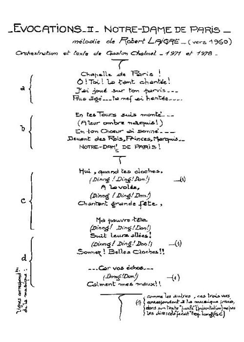 Partition - Notre Dame de Paris - 1/2 - Paroles 