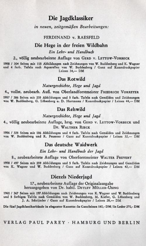 Partition - Die Jagdklassiker - Répertoire de l'éditeur 